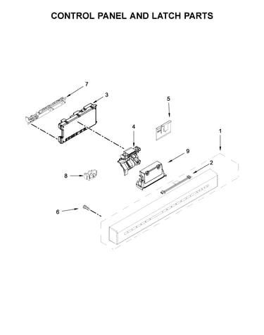Control panel and latch parts
