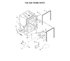 Maytag MDB4949SHB0 tub and frame parts diagram