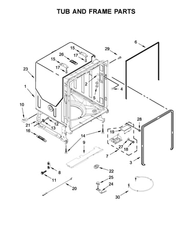 Tub and frame parts