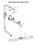 Upper wash and rinse parts