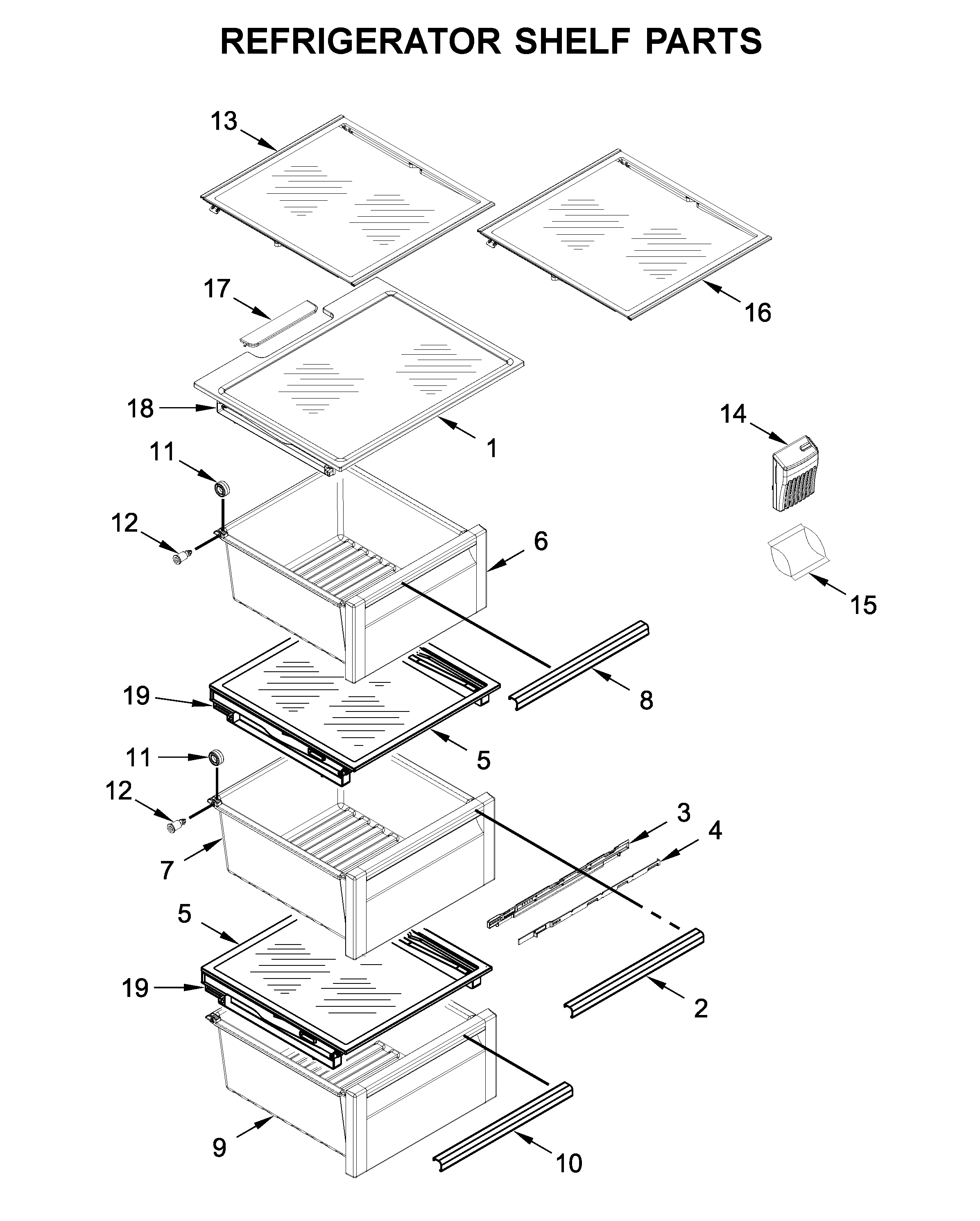 REFRIGERATOR SHELF PARTS