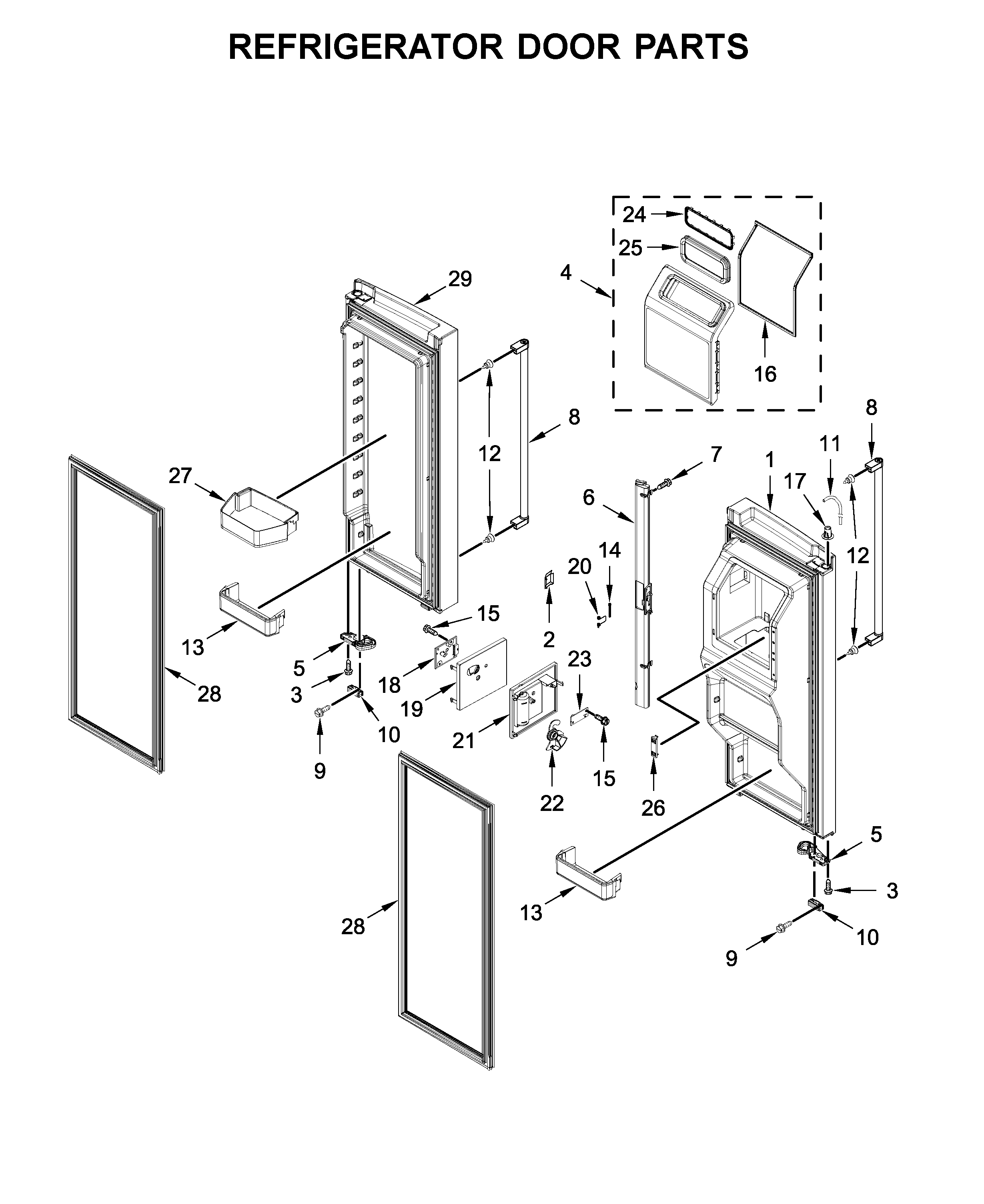 Refrigerator door parts
