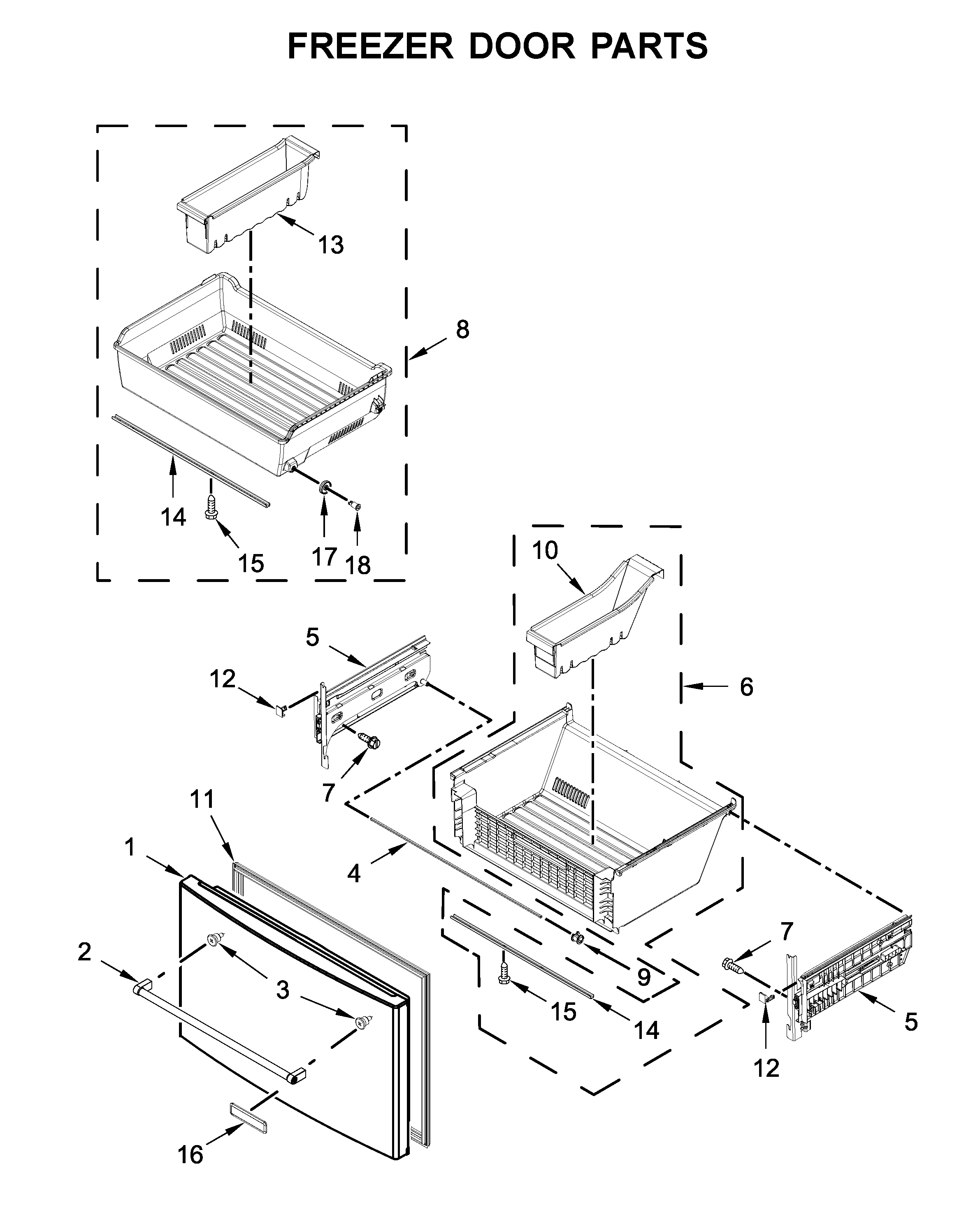 Freezer door parts