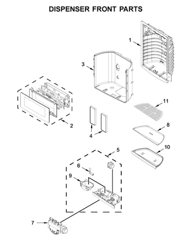 Dispenser front parts