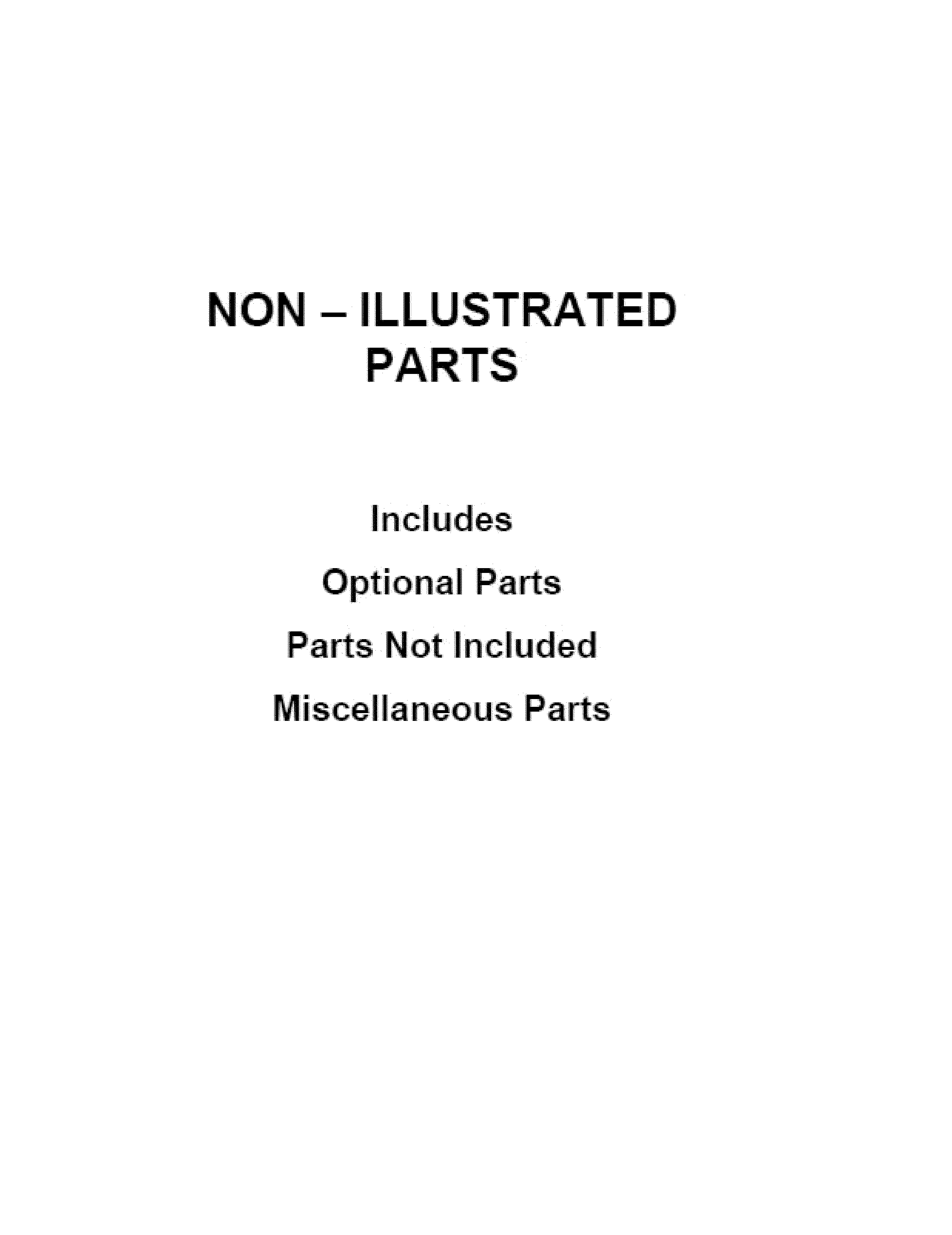 OPTIONAL PARTS (NOT INCLUDED)