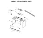 Whirlpool UMV1160CW6 cabinet and installation parts diagram