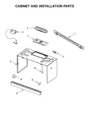 Cabinet and installation parts