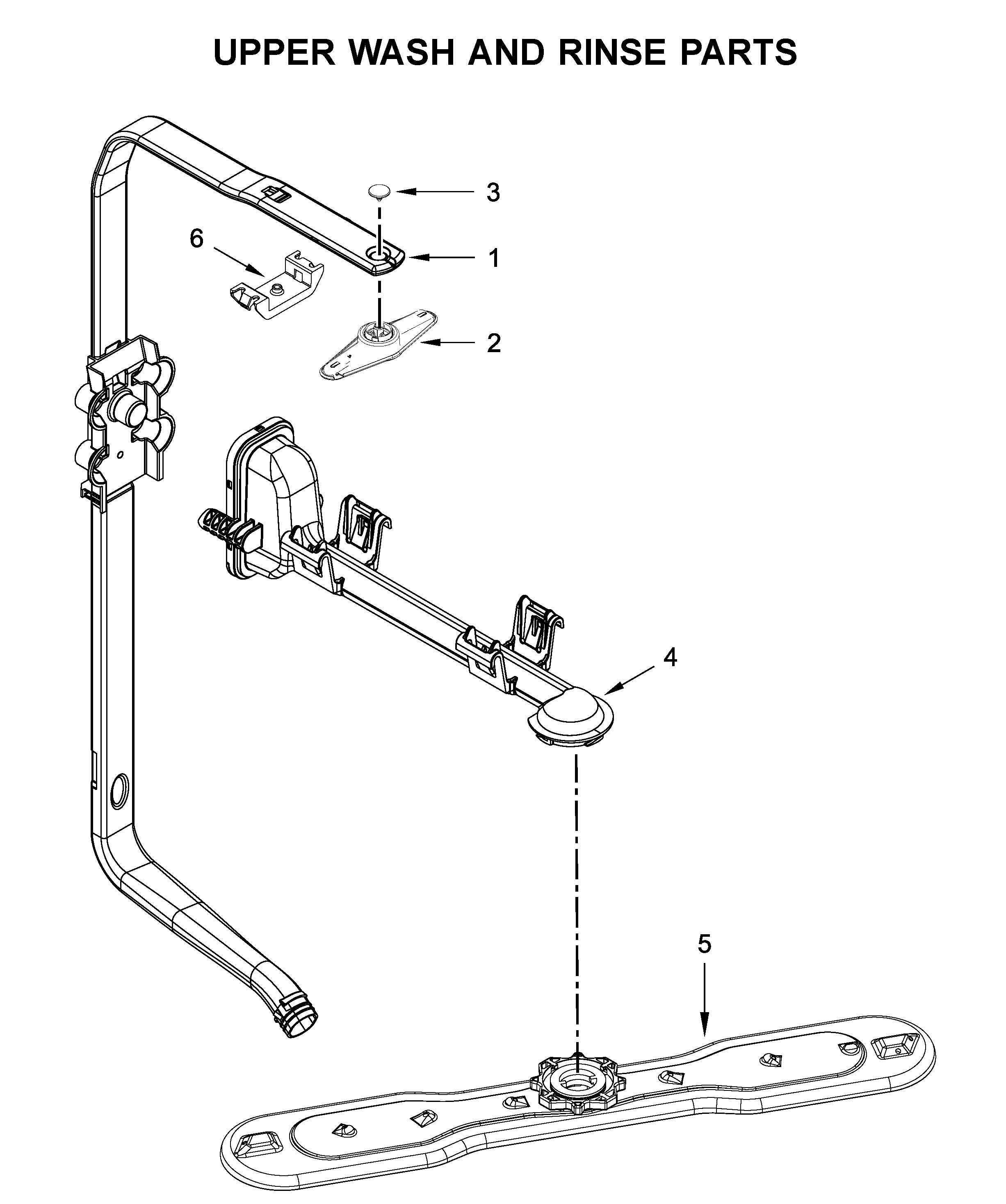 Upper wash and rinse parts
