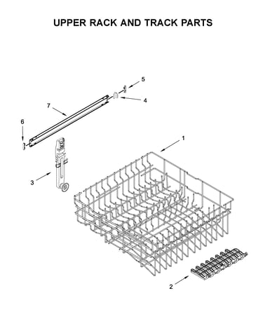 Upper rack and track parts