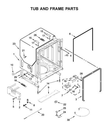Tub and frame parts