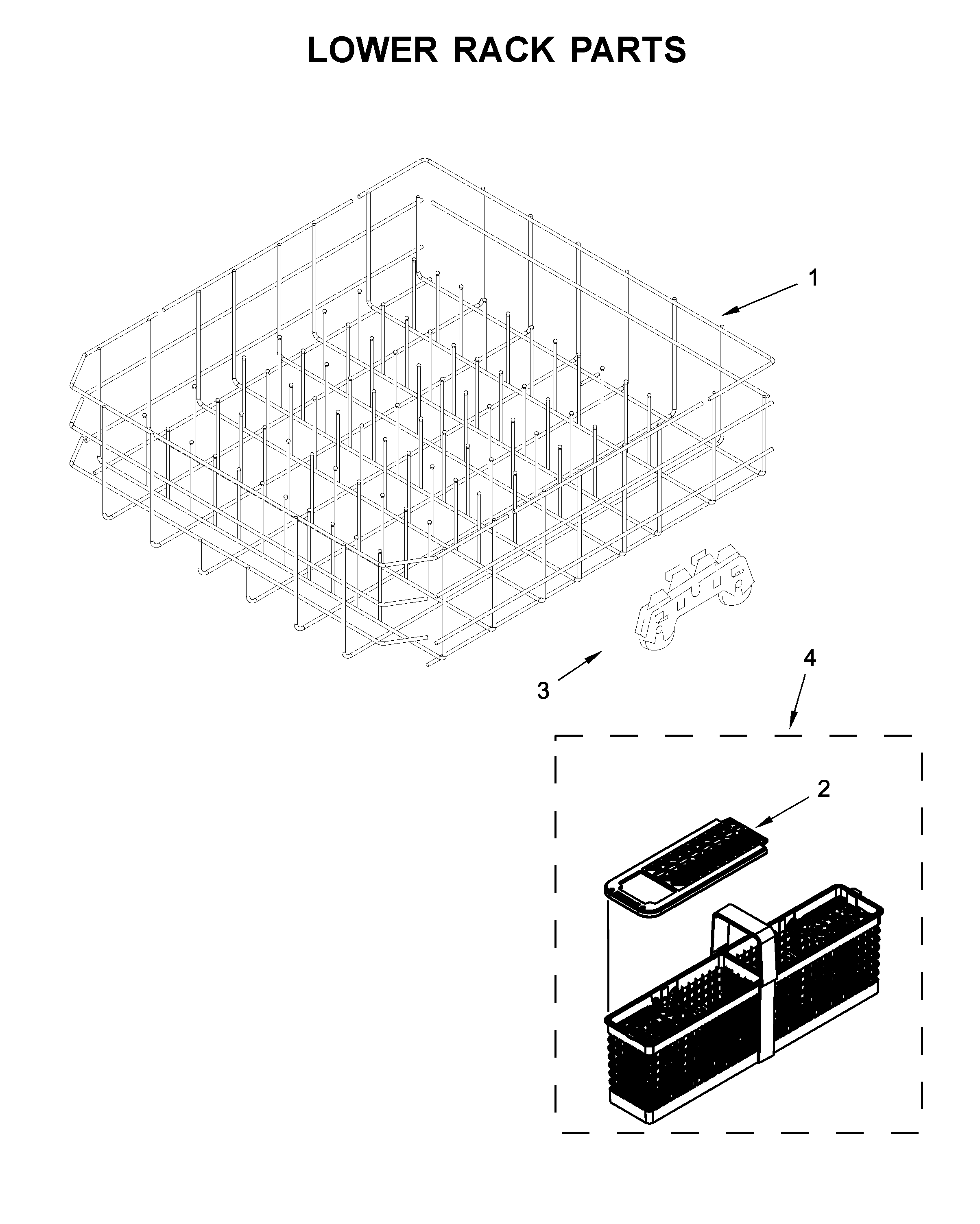 Lower rack parts