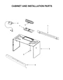 Cabinet and installation parts