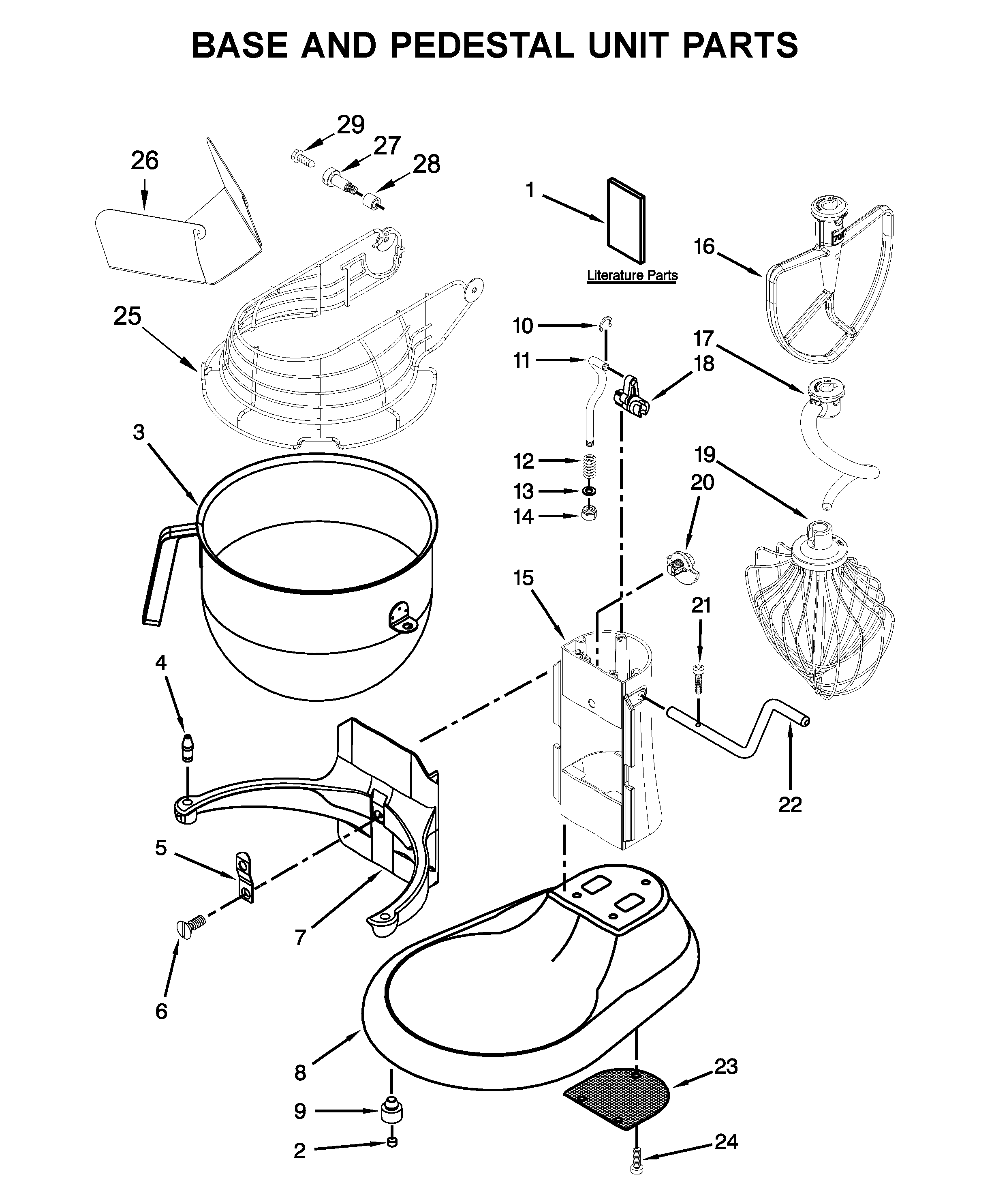 Base and pedestal unit parts