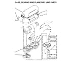 KitchenAid 5KSMC895AER0 case, gearing and planetary unit parts diagram