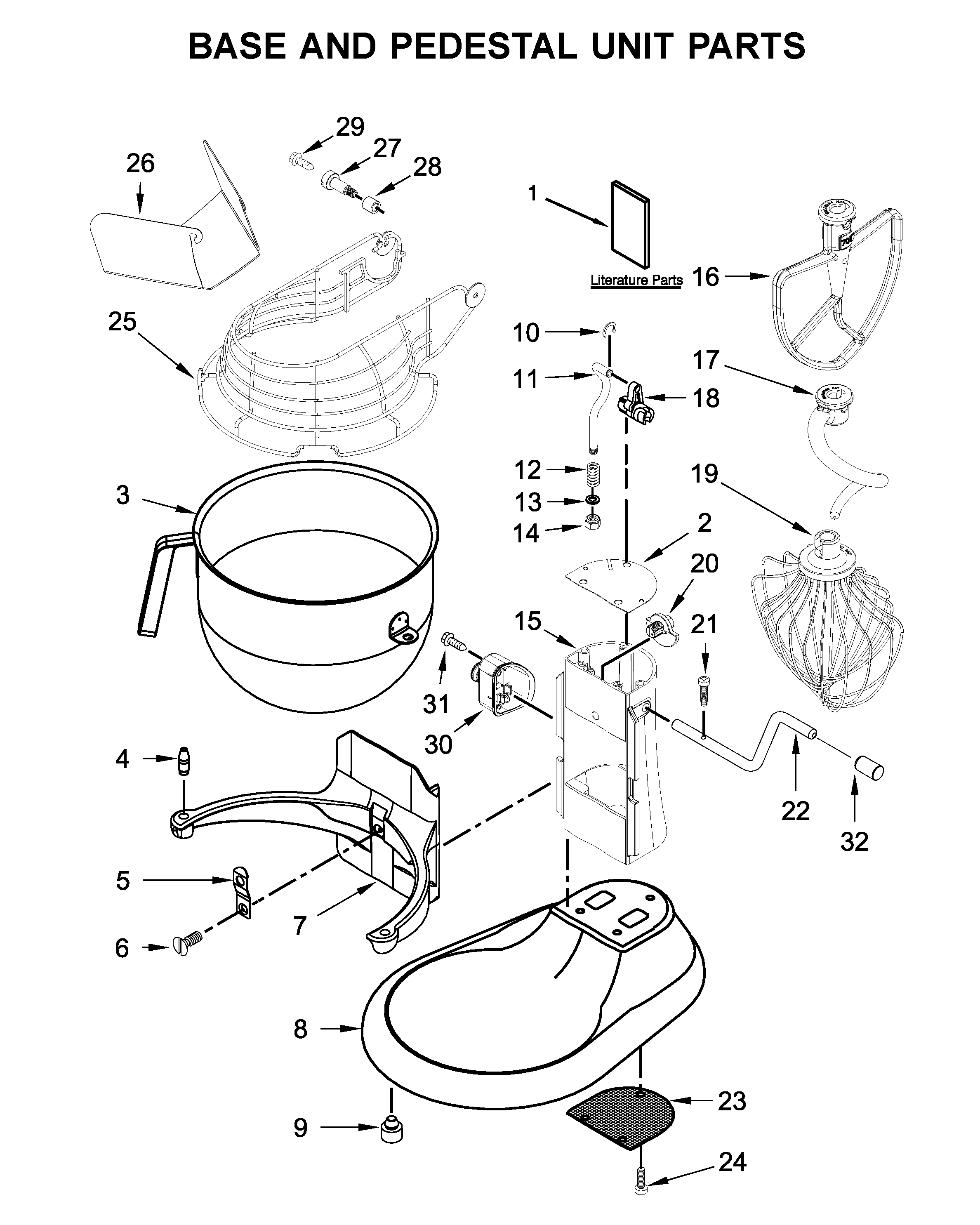 Base and pedestal unit parts