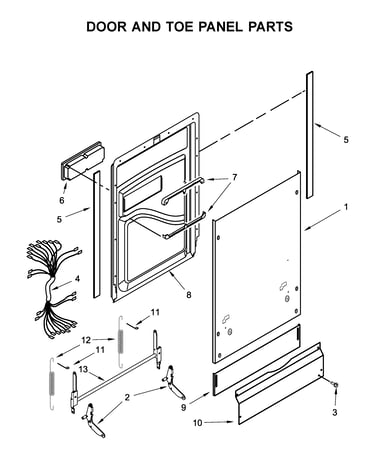 Door and toe panel parts