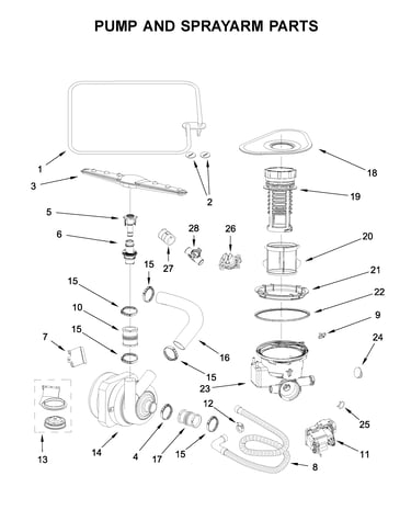 Pump and sprayarm parts