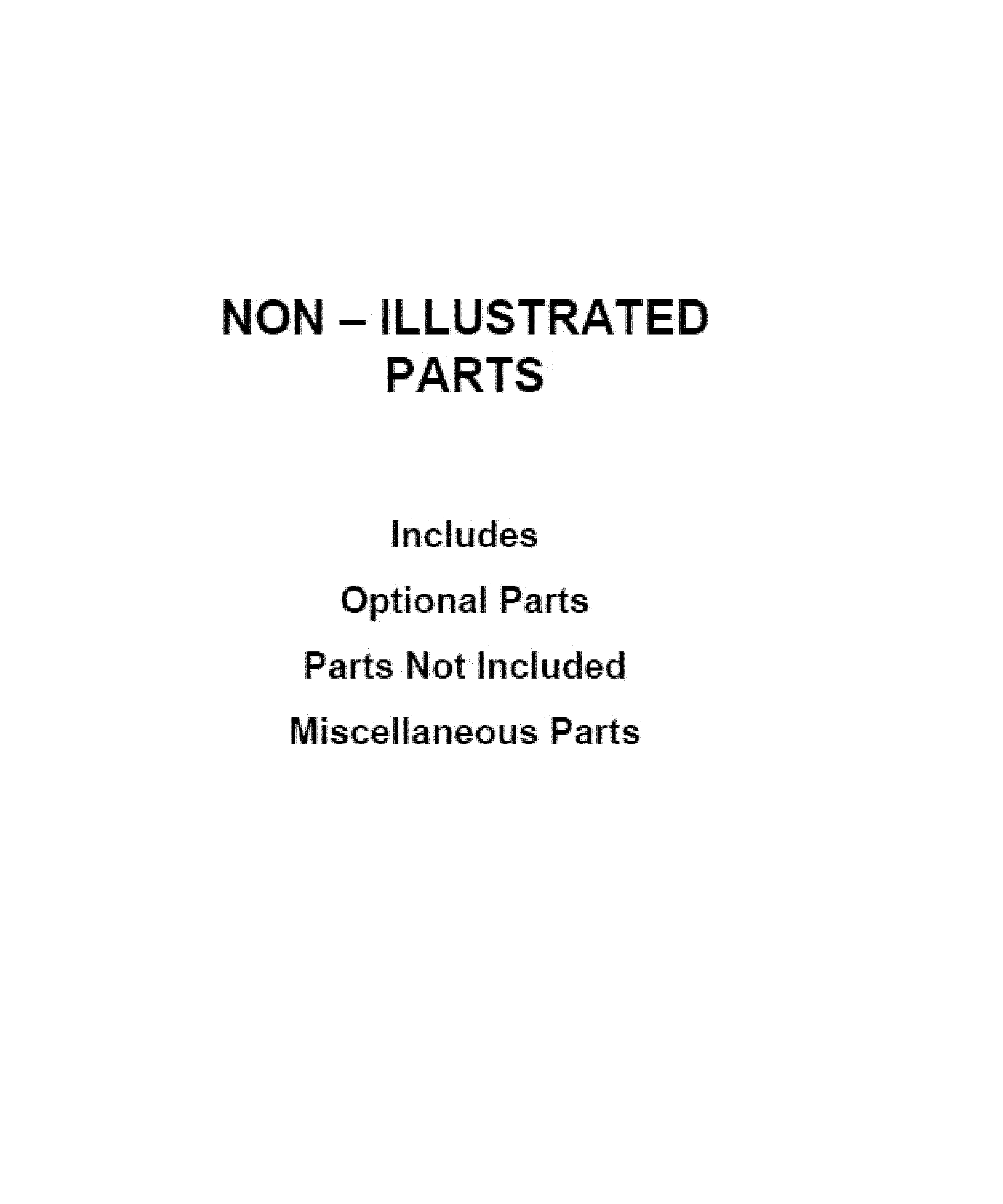 OPTIONAL PARTS (NOT INCLUDED)