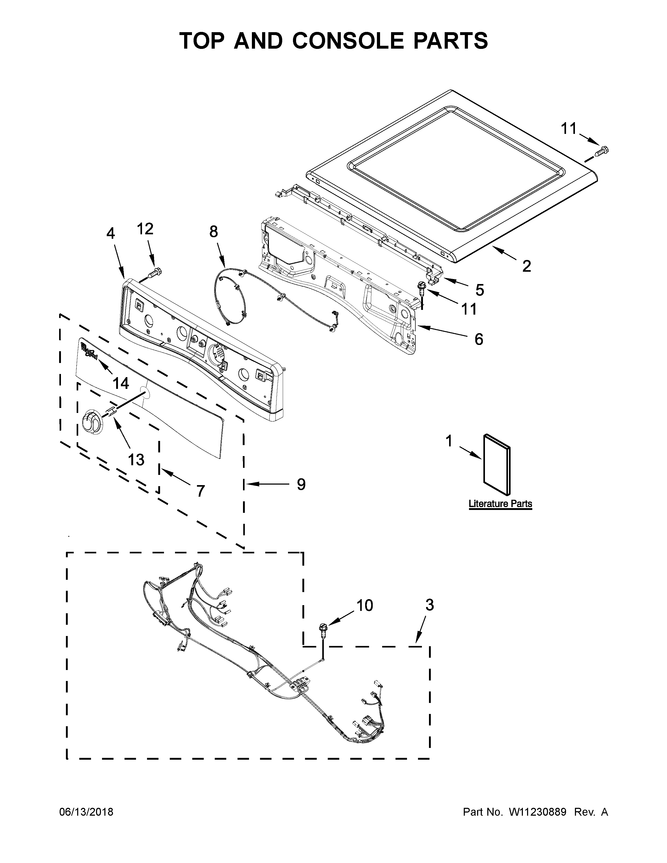 Top and console parts