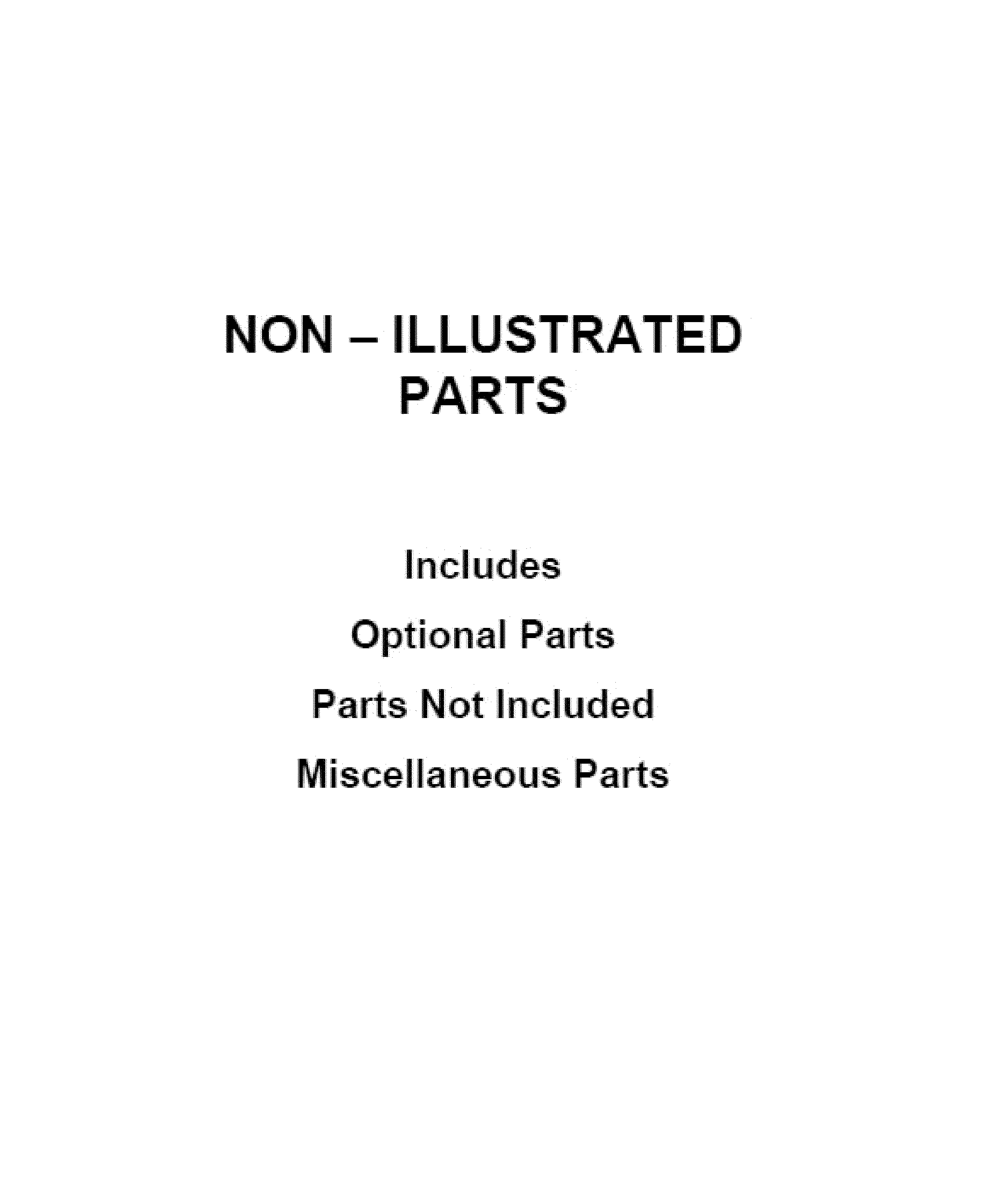 OPTIONAL PARTS (NOT INCLUDED)