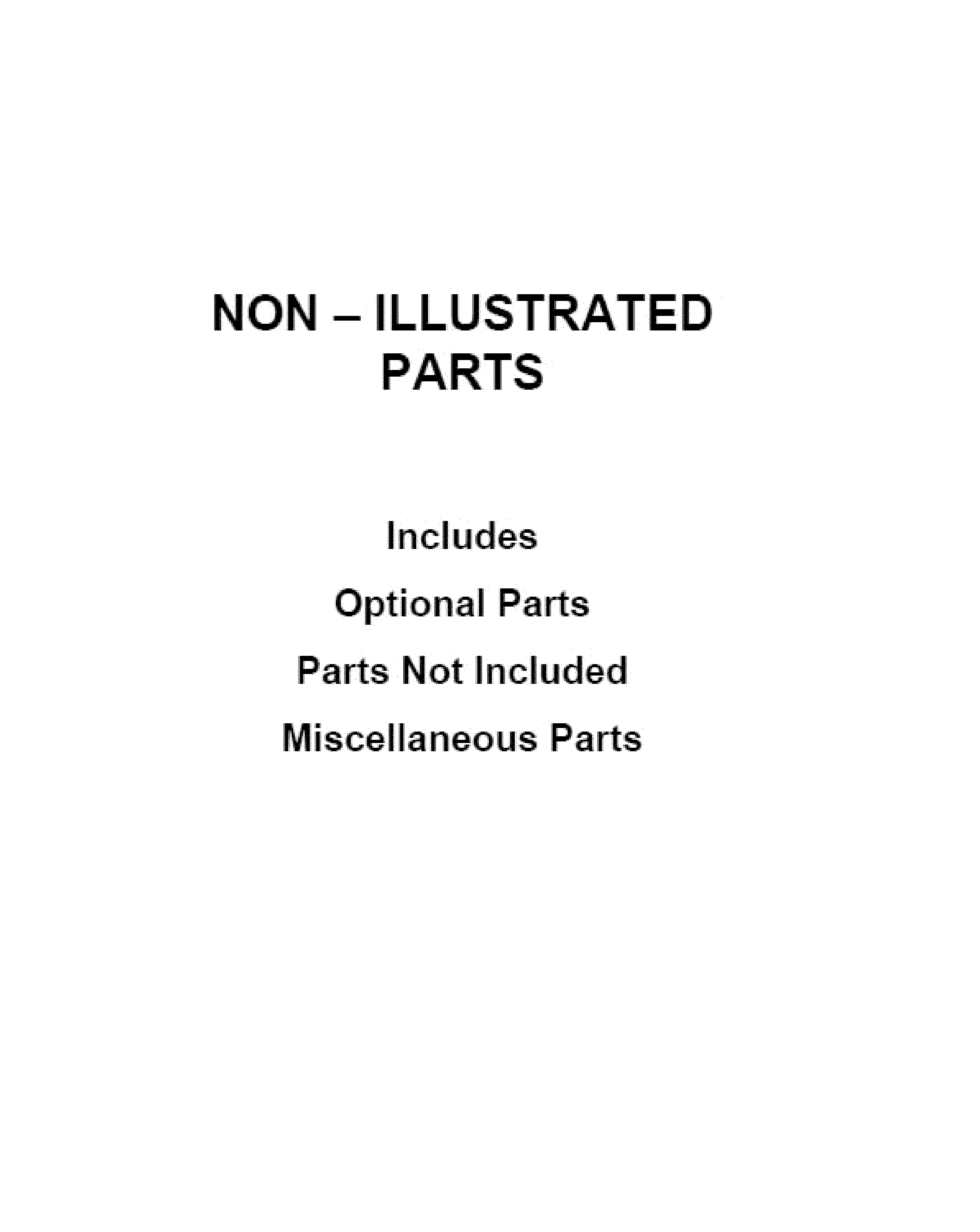 OPTIONAL PARTS (NOT INCLUDED)