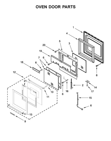 Oven door parts