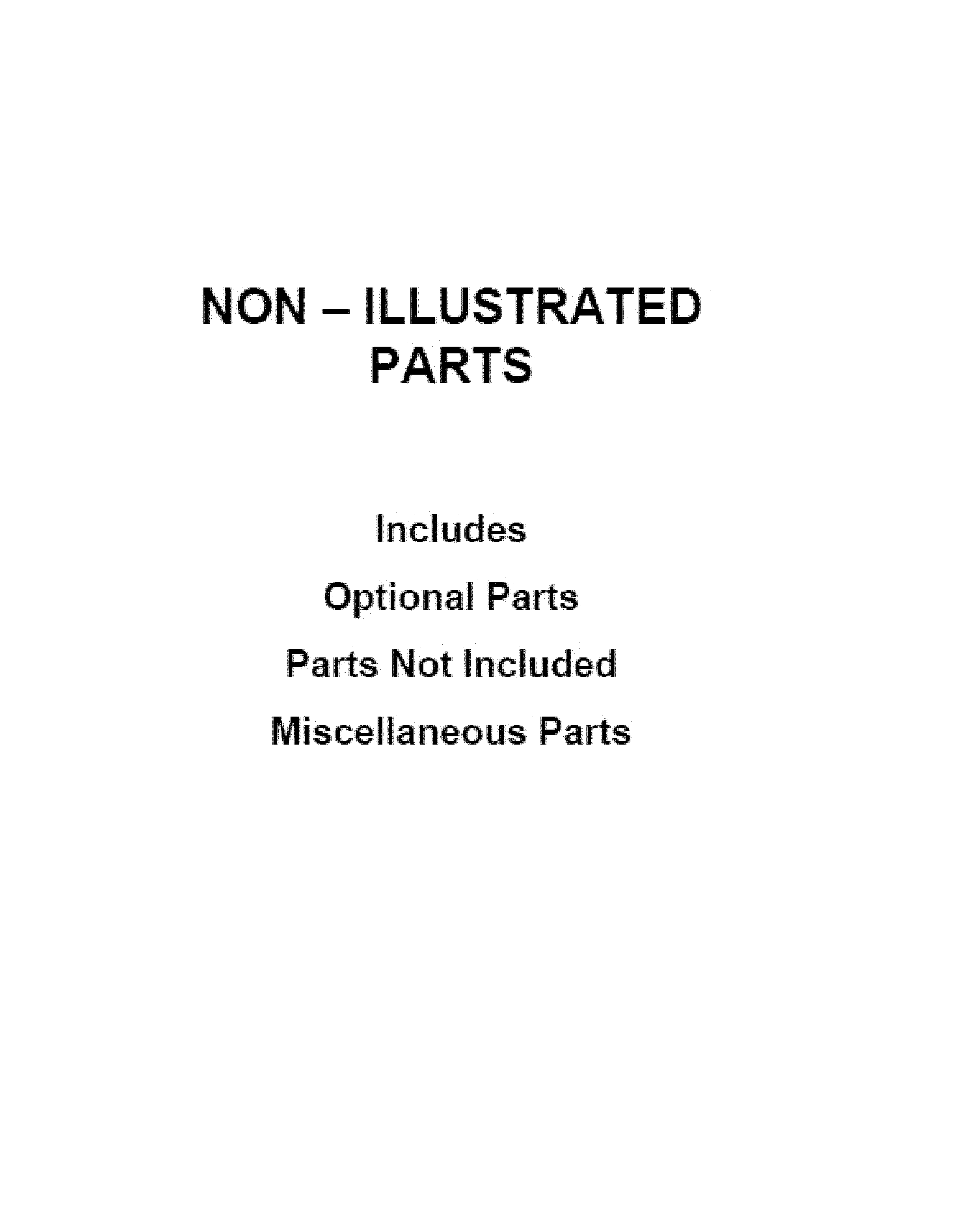Optional parts (not included)