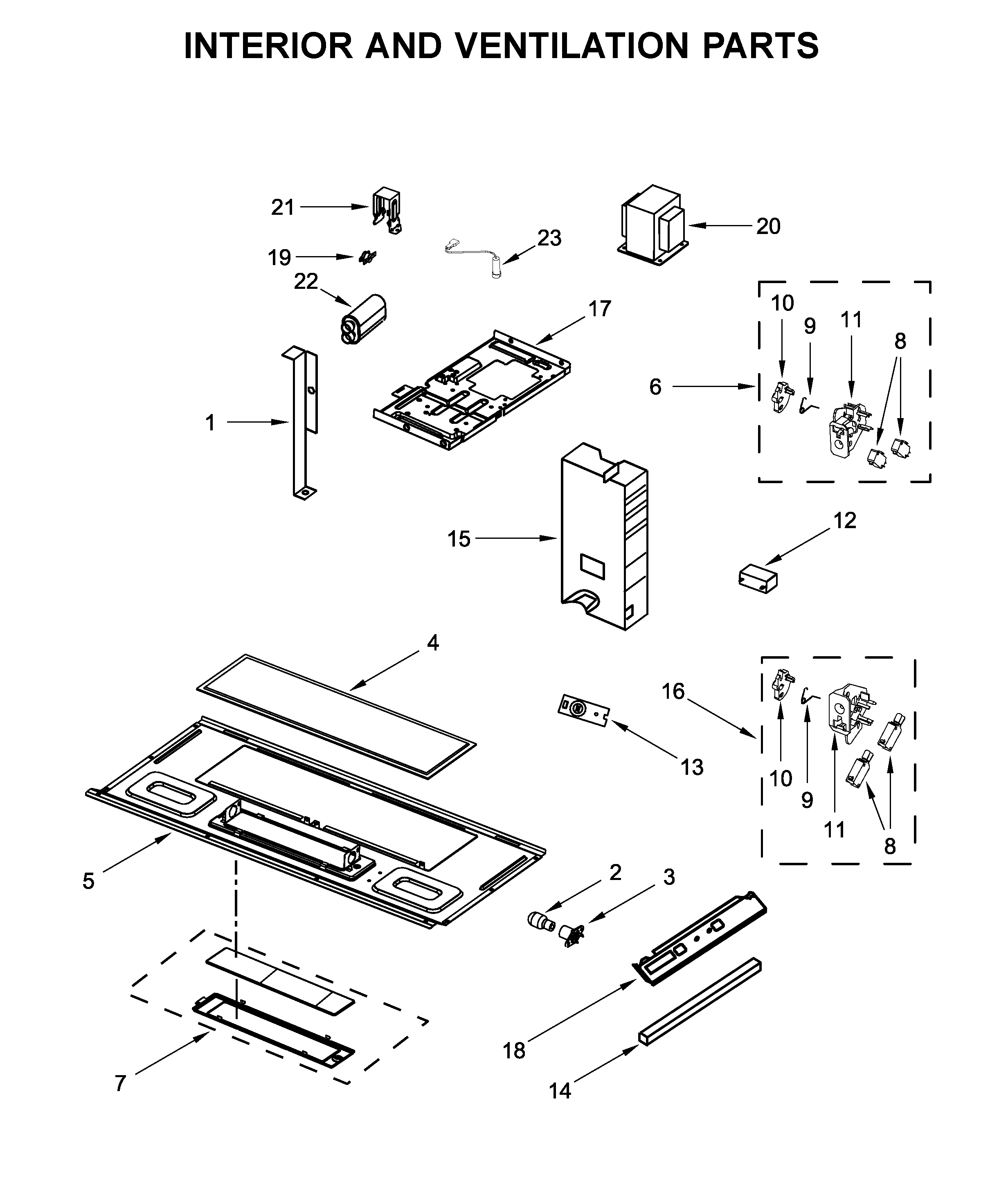 Interior and ventilation parts