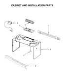 Cabinet and installation parts