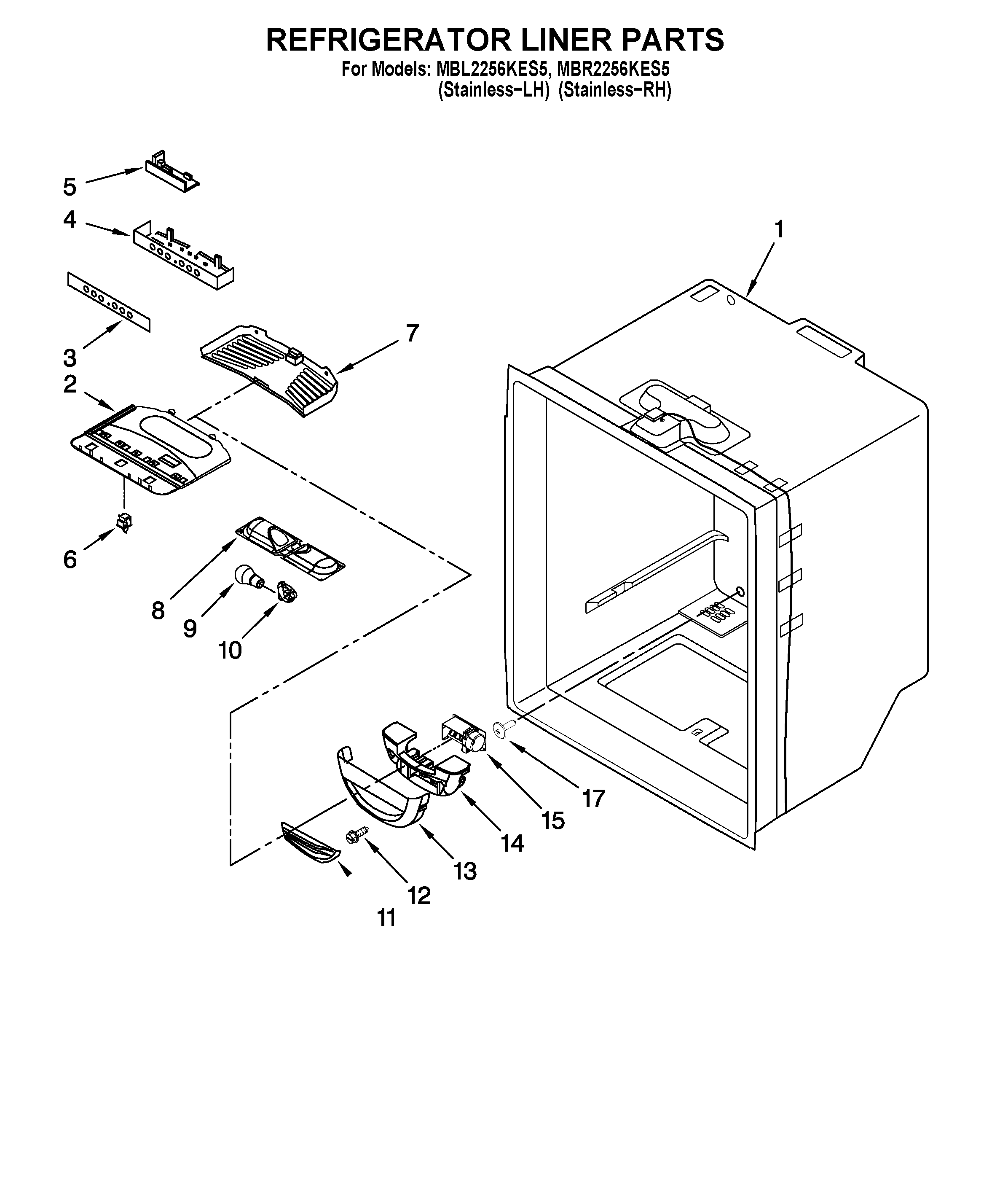 REFRIGERATOR LINER PARTS