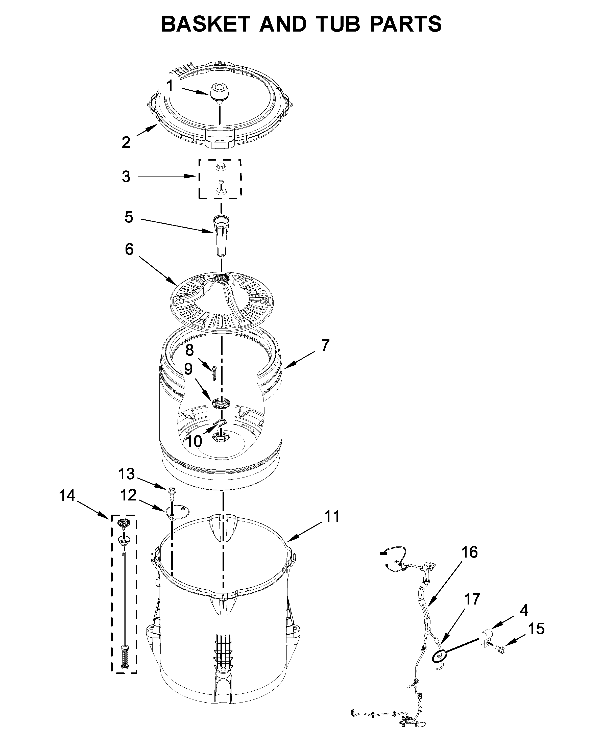 Basket and tub parts