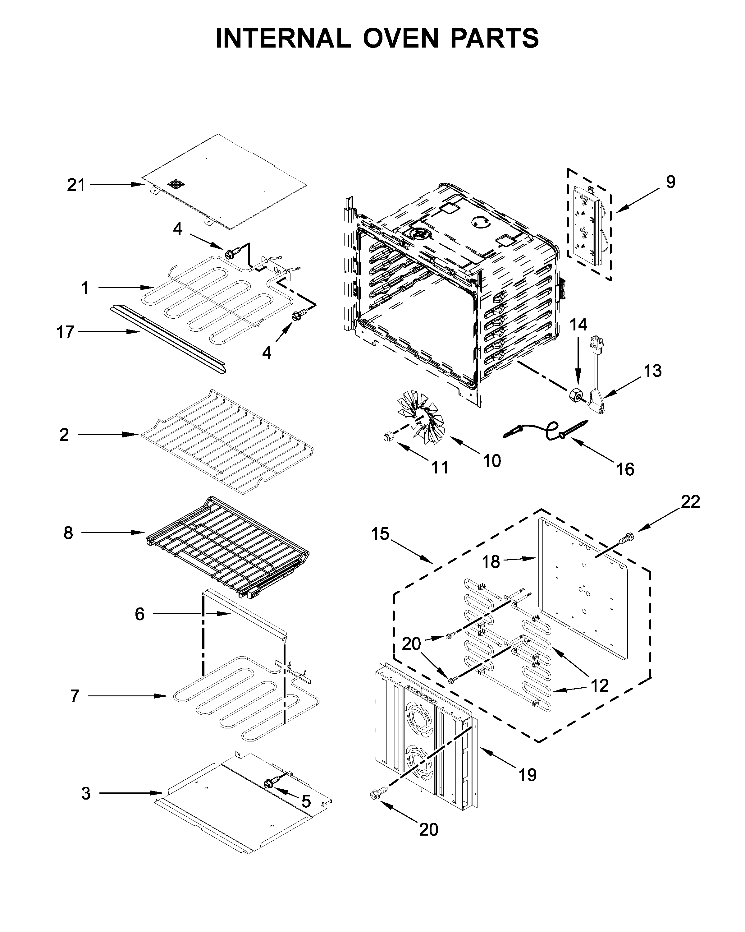 Internal oven parts