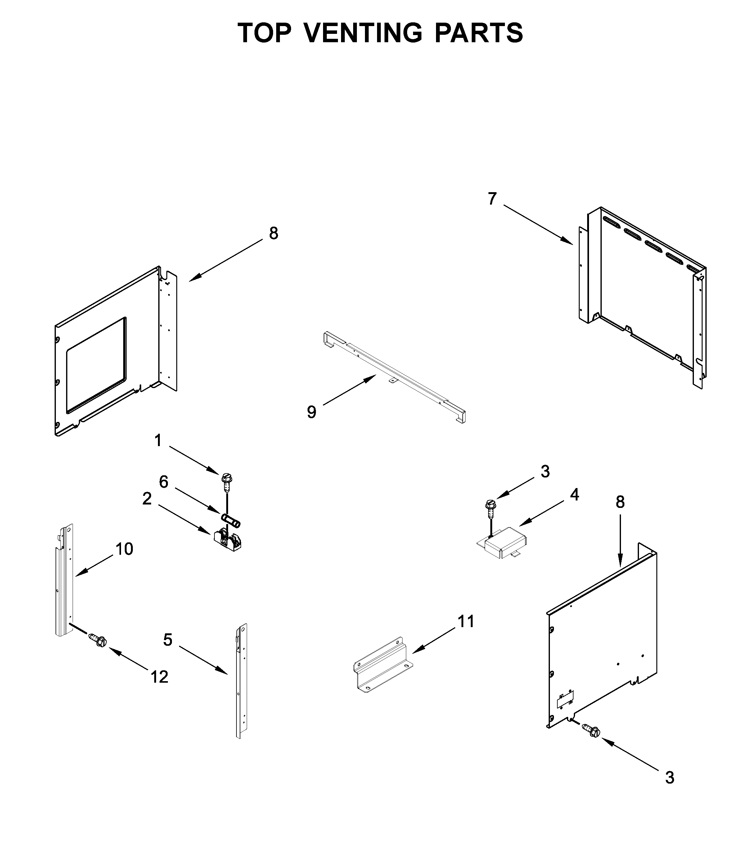 Top venting parts