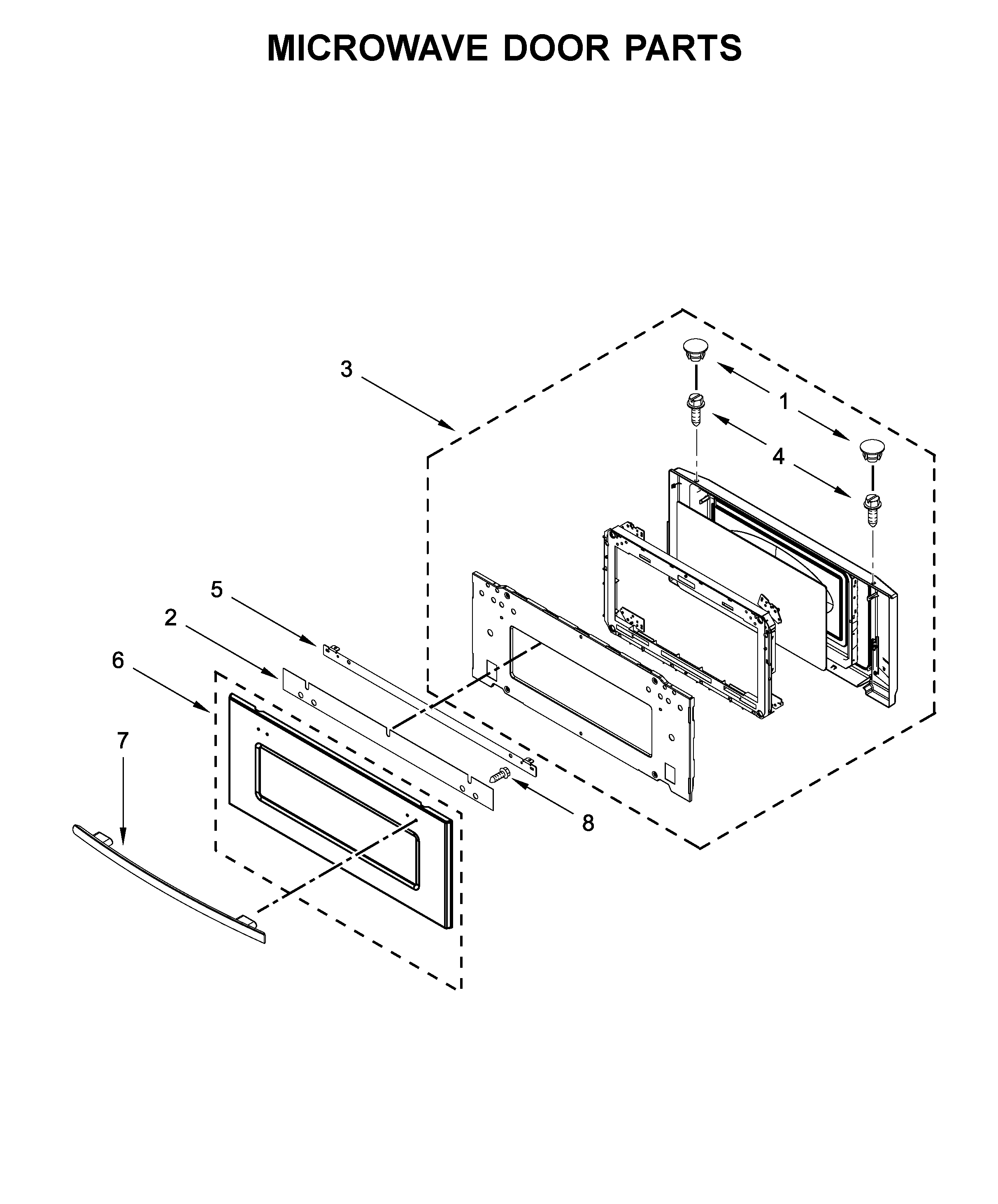 Microwave door parts