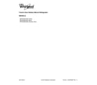 Whirlpool WRF560SMYW05 cover sheet diagram