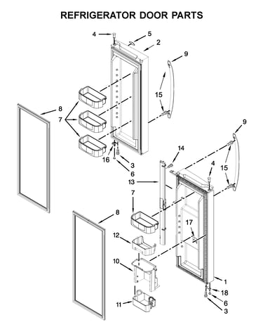 Refrigerator door parts