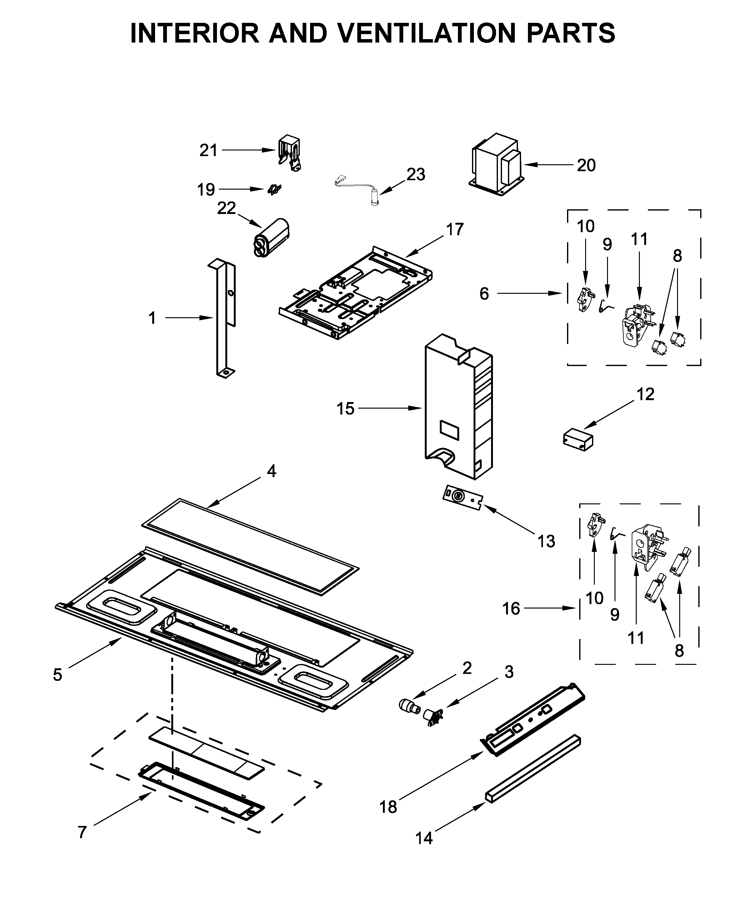 Interior and ventilation parts