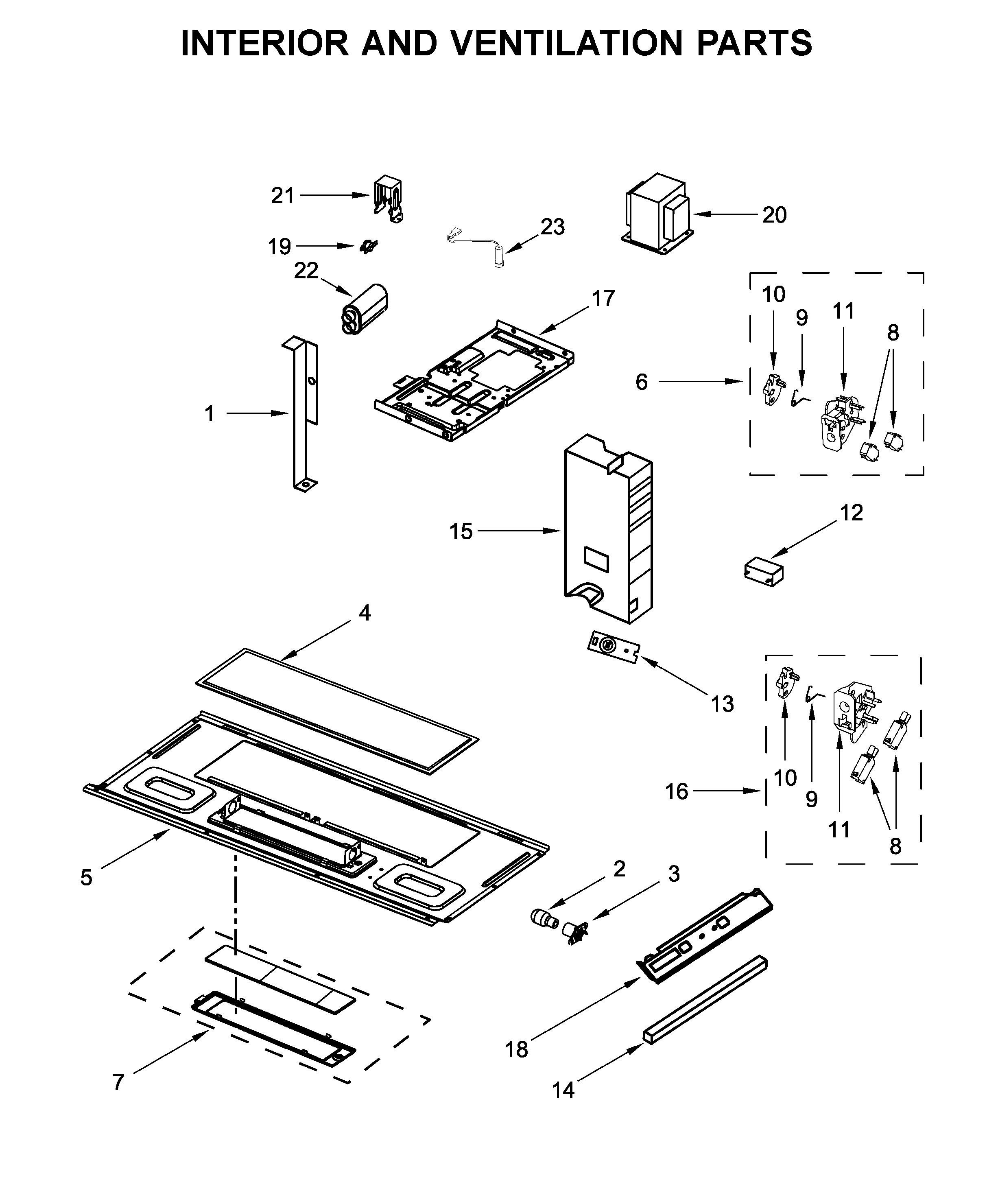 Interior and ventilation parts
