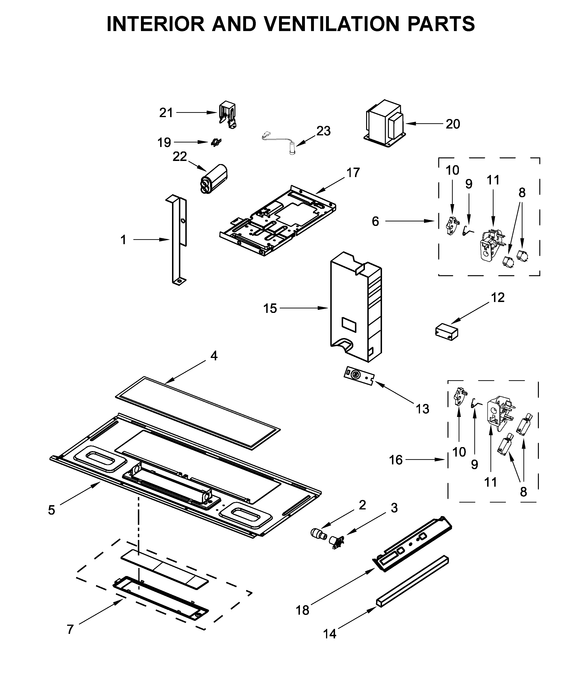 Interior and ventilation parts