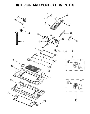 Interior and ventilation parts