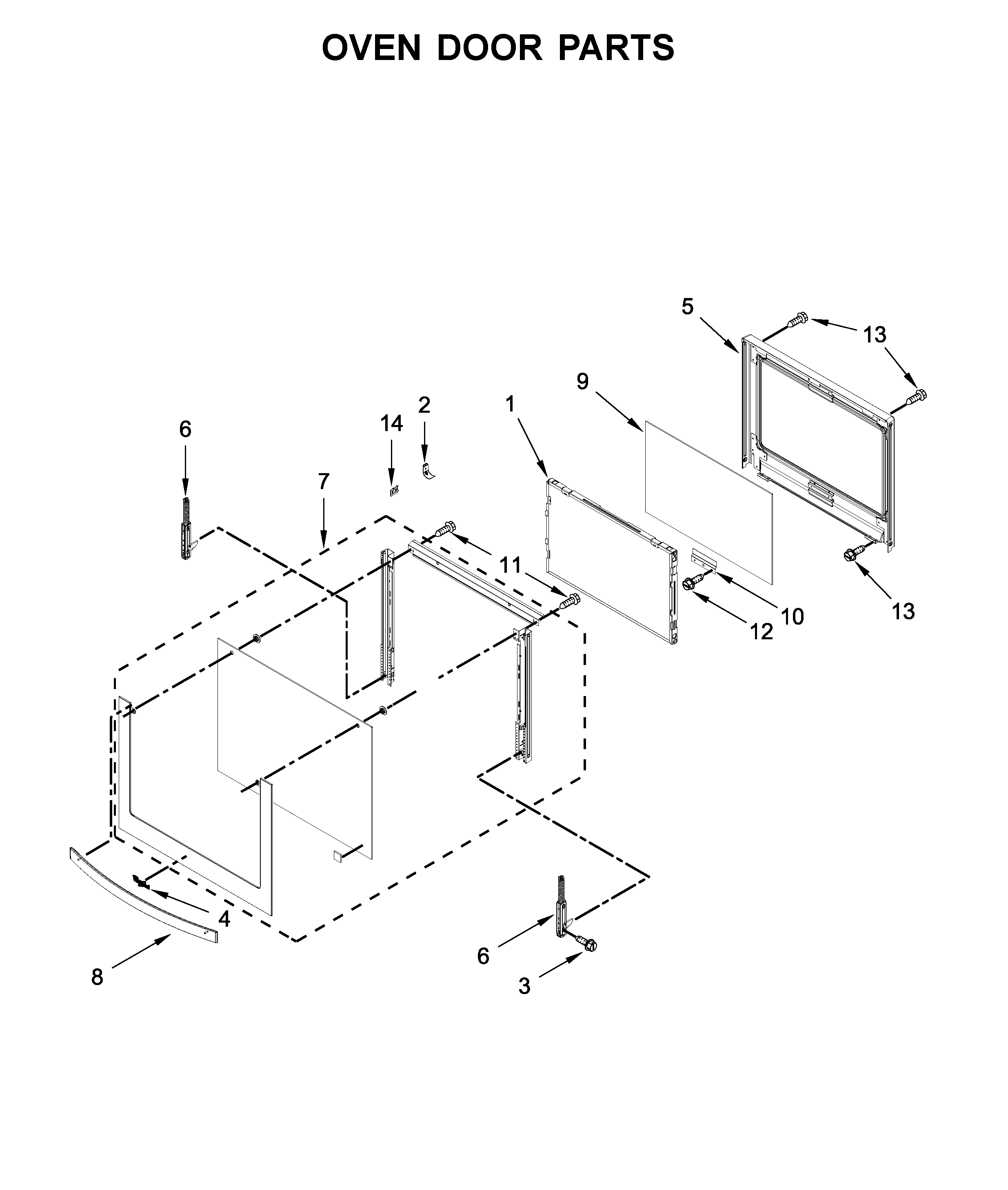 Oven door parts