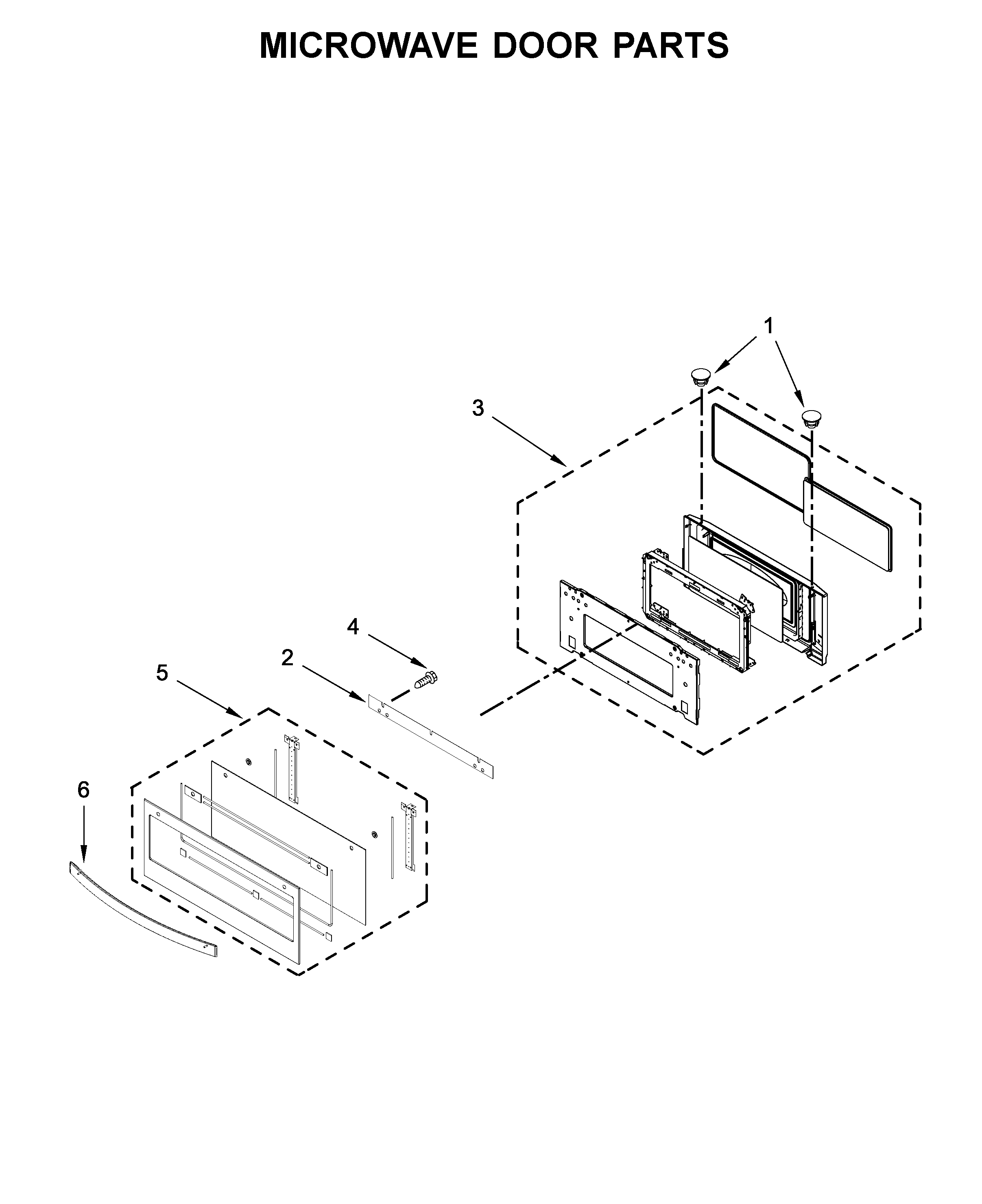 Microwave door parts