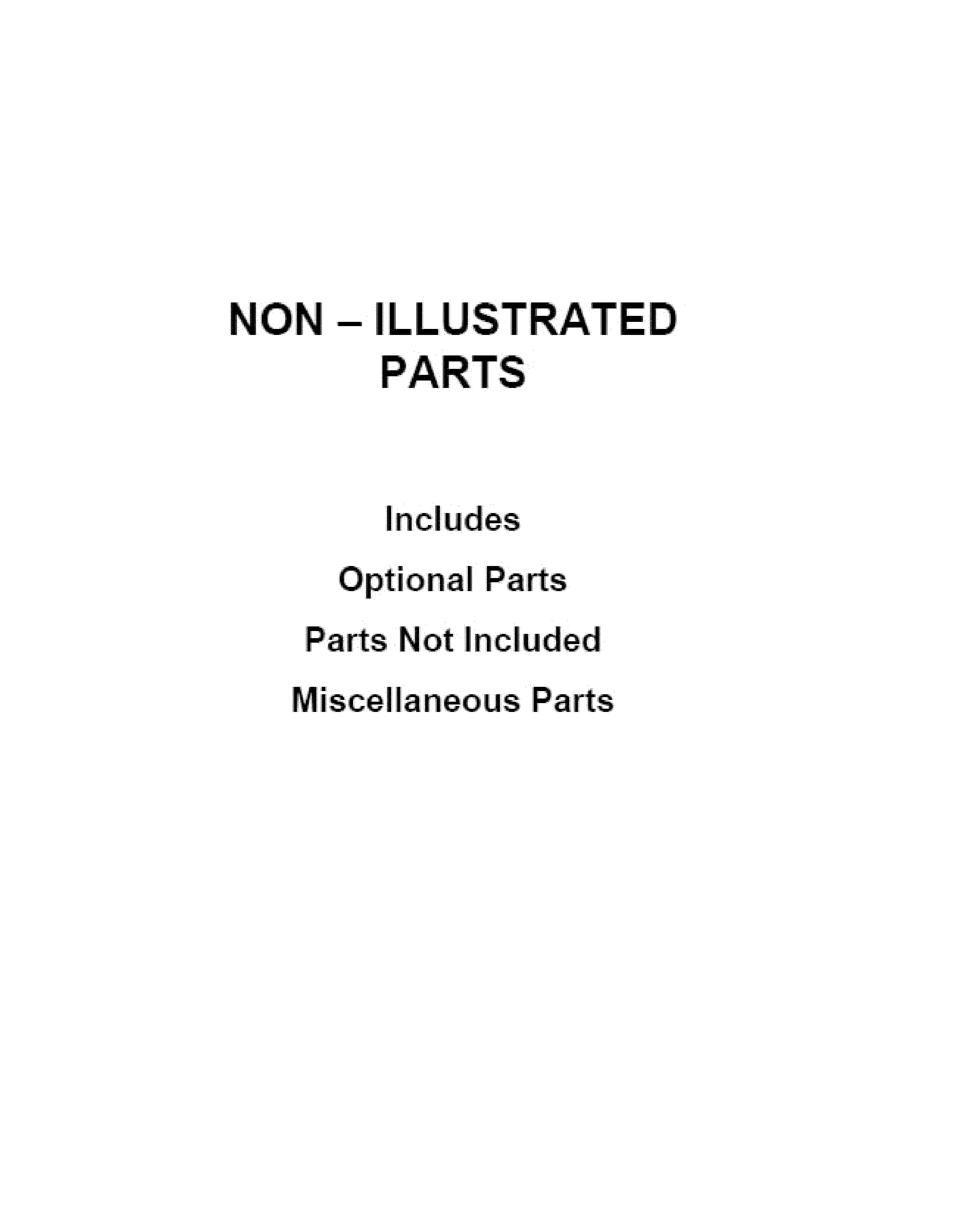 Optional parts (not included)