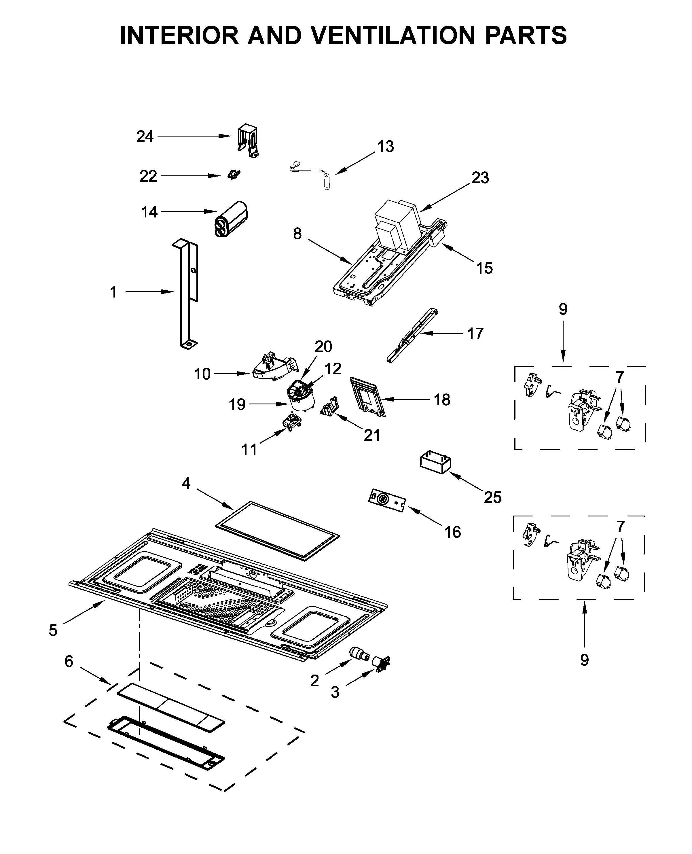 Interior and ventilation parts