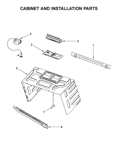 Cabinet and installation parts