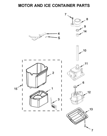 Motor and ice container parts