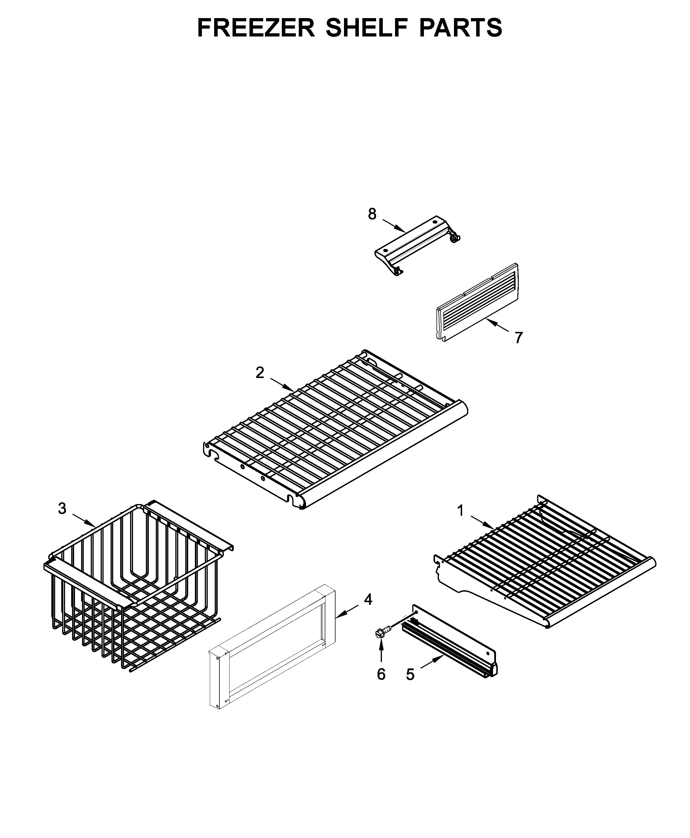 Freezer shelf parts
