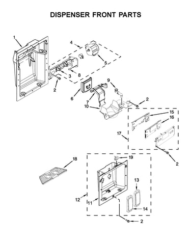 Dispenser front parts