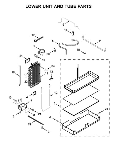 Lower unit and tube parts