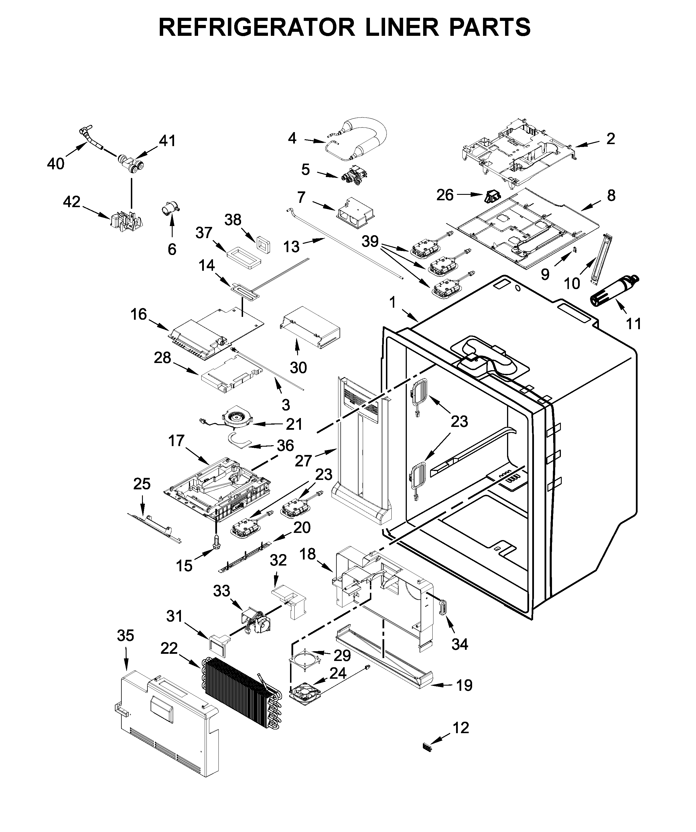 Refrigerator liner parts